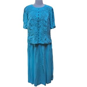 Vintage KSL Aqua‎ Career Dress